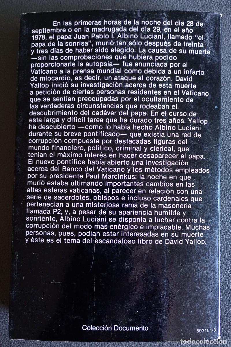 Libros de segunda mano: David A. Yallop . En nombre de Dios - Foto 2