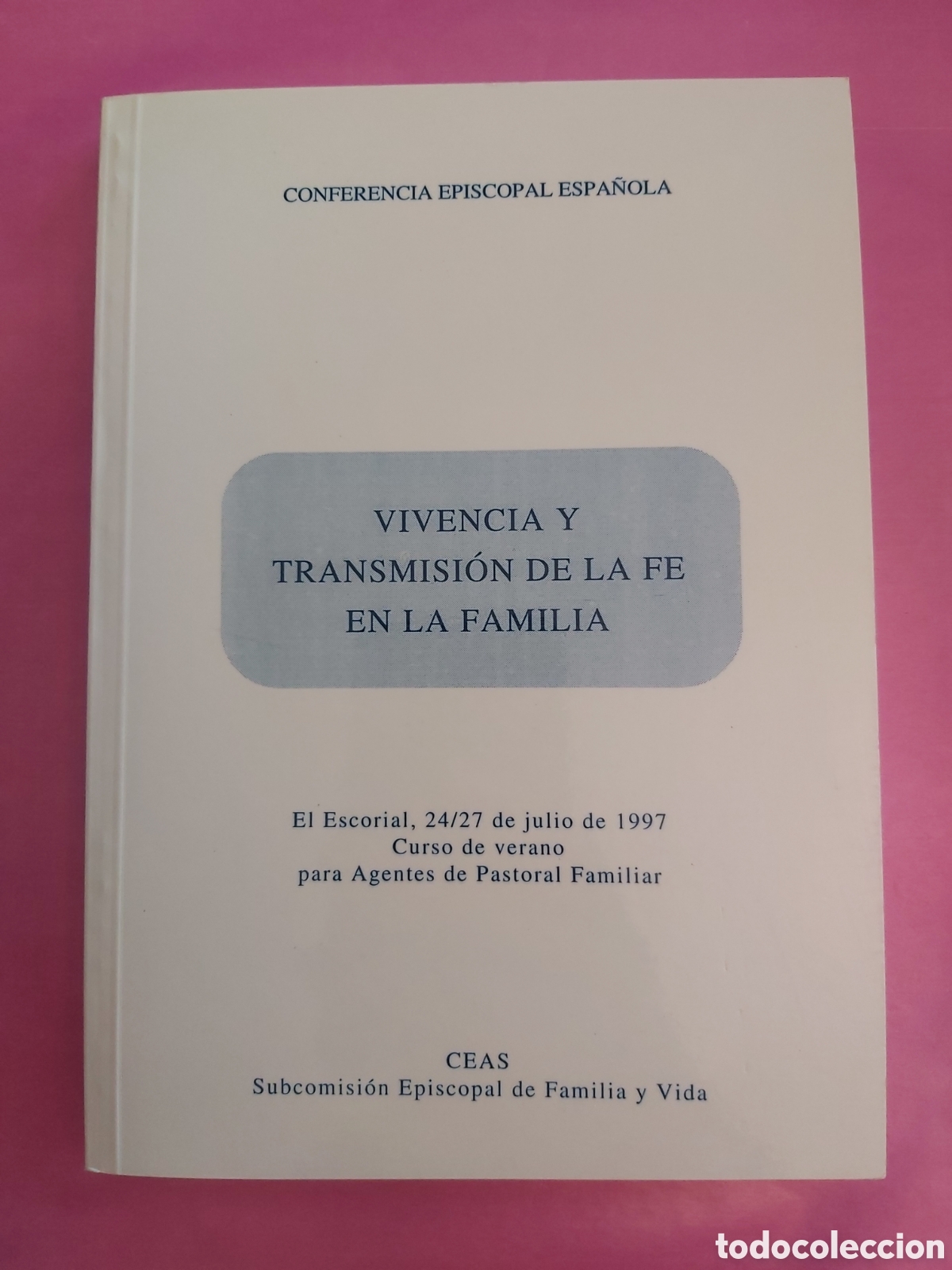 Libros de segunda mano: VIVENCIA Y TRANSMISI&Oacute;N DE LA FE EN LA FAMILIA CONFERENCIA EPISCOPAL ESPA&Ntilde;OLA EL ESCORIAL 1997 CEAS