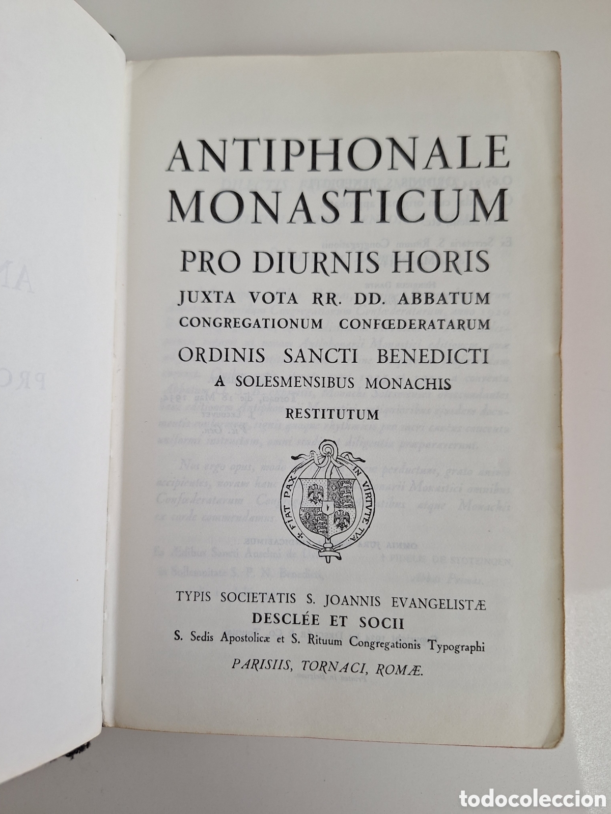 Libros de segunda mano: Antiphonale Monasticumm pro Diurnis Horis, Oridinis Sancti Benedicti, Desclee