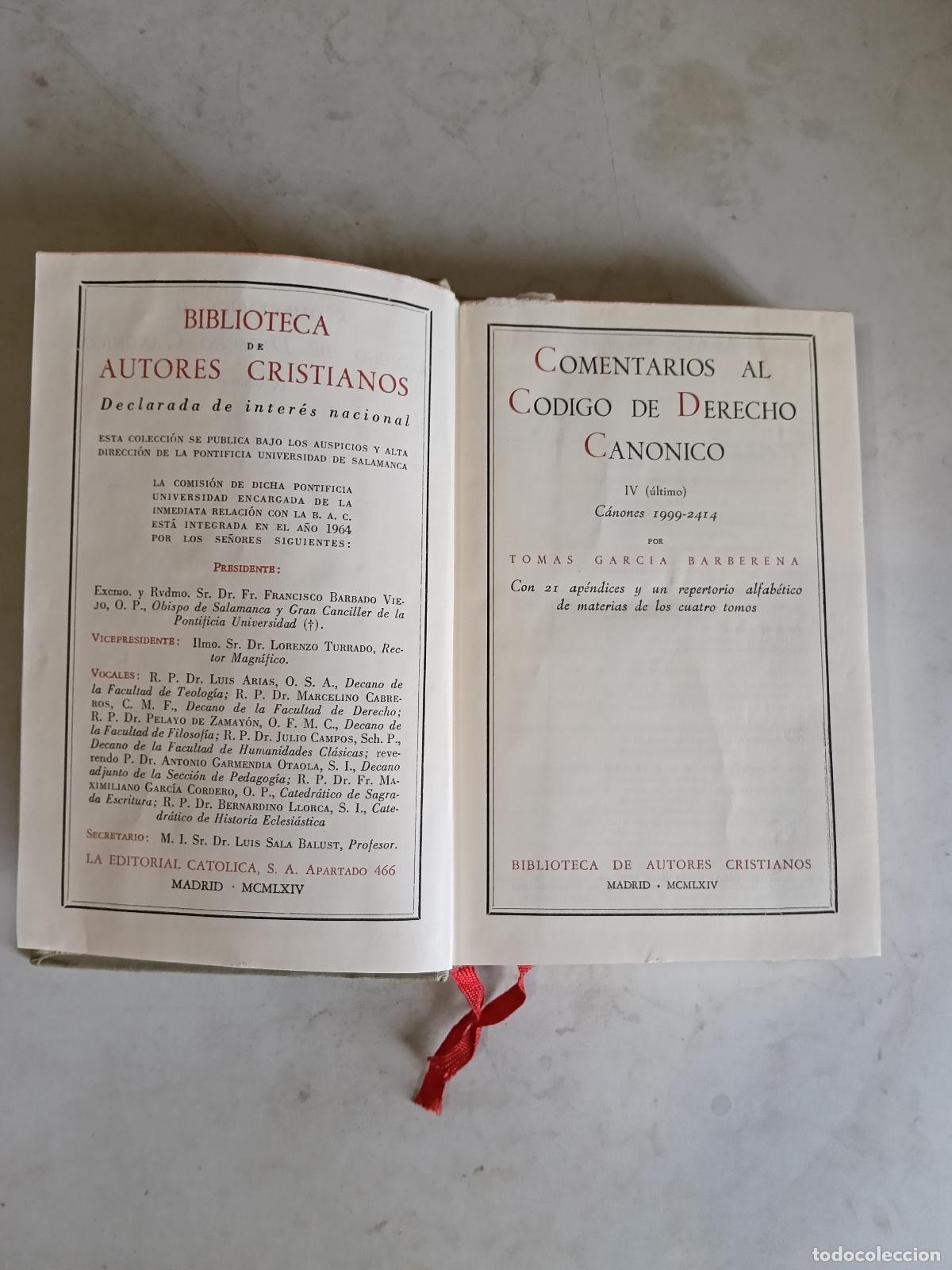 Libros de segunda mano: Comentarios al c&oacute;digo de derecho can&oacute;nico IV - vvaa