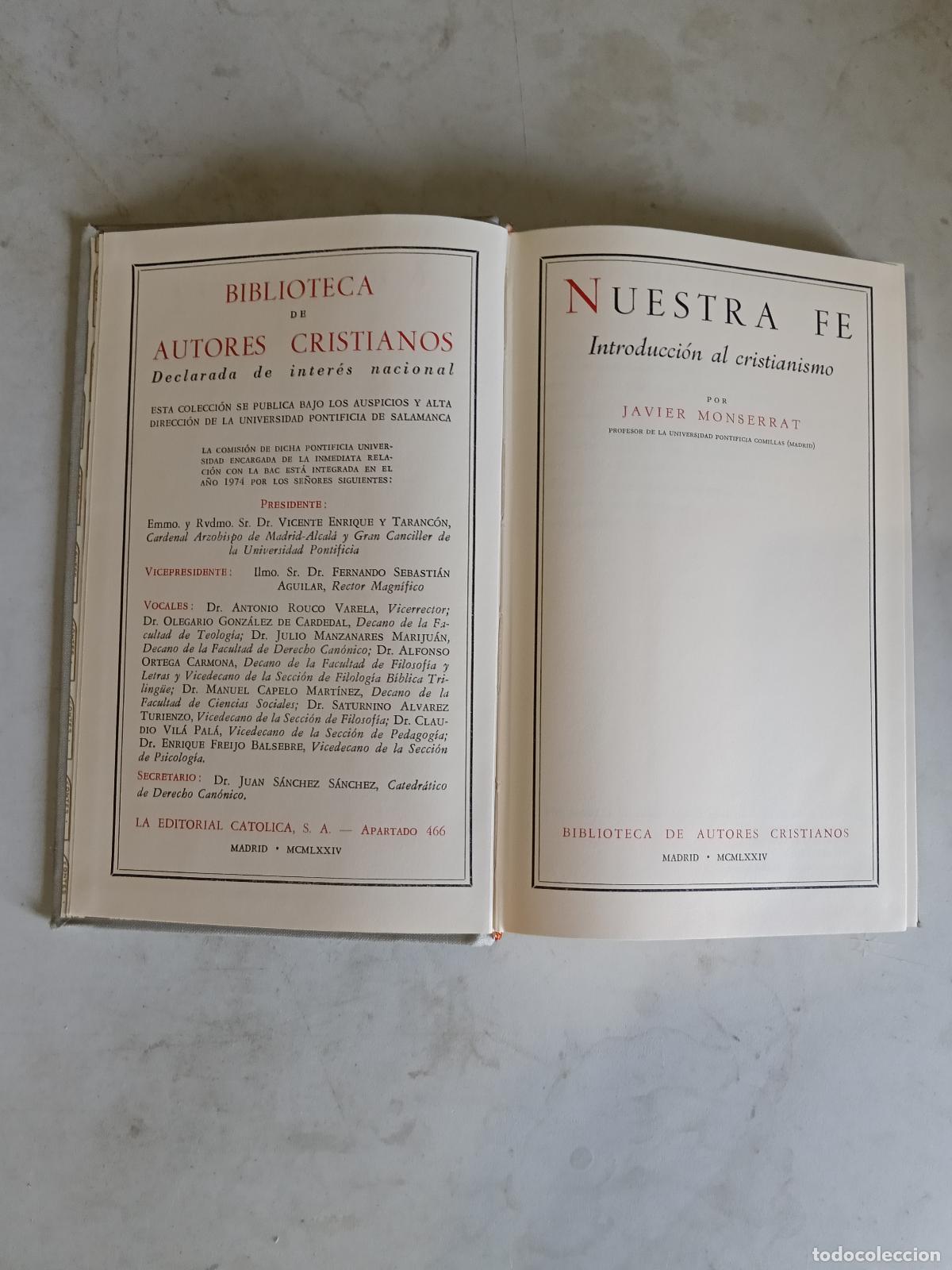 Libros de segunda mano: Nuestra fe, introduccion al cristianismo, B.A.C. 1974