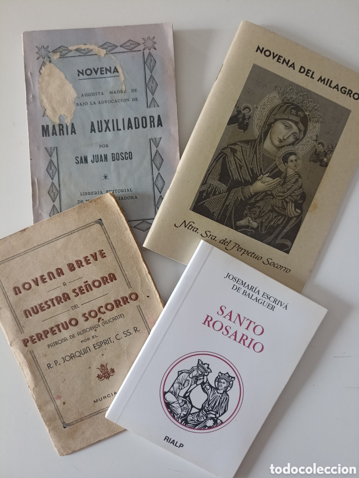 Libros de segunda mano: Lote 4 x Publicaciones religiosas. Novena a Mar&iacute;a Auxiliadora / Perpetuo Socorro / Santo Rosario