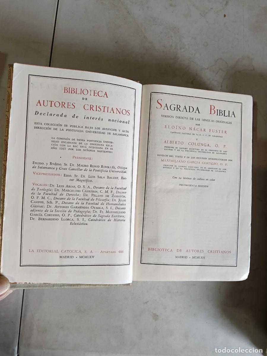 Libros de segunda mano: SAGRADA BIBLIA , N&Aacute;CAR-COLUNGA, 1965, BAC ,
