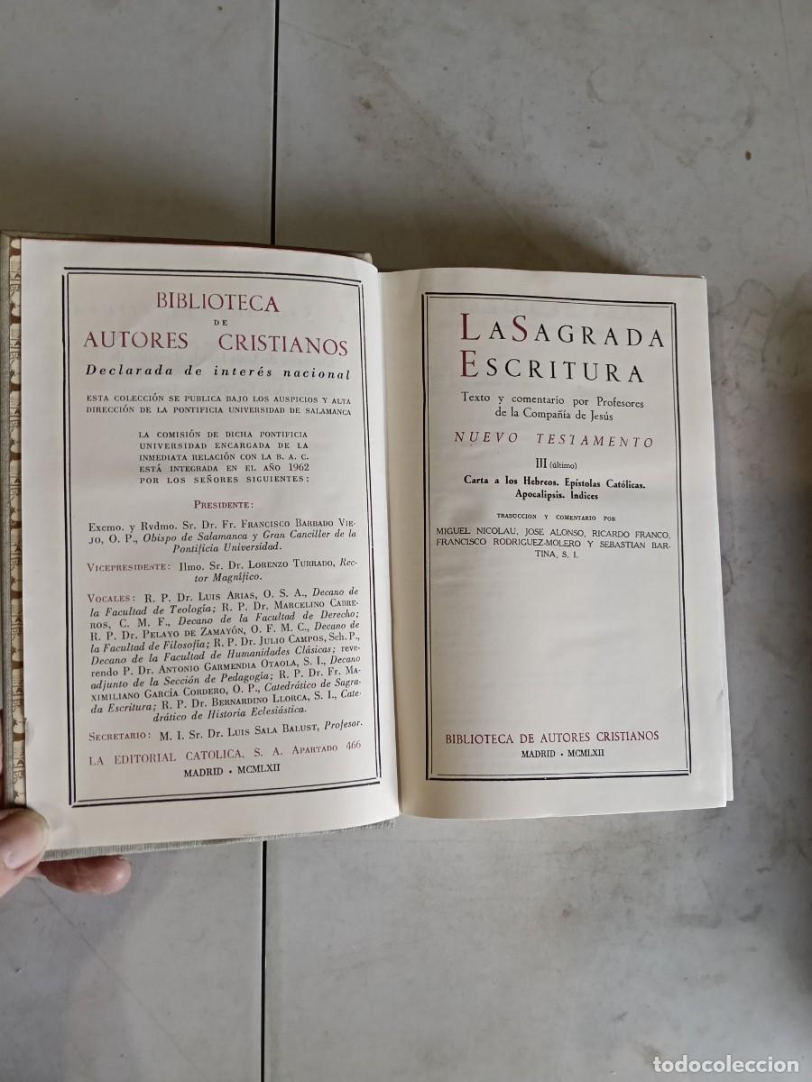 Libros de segunda mano: LA SAGRADA ESCRITURA NUEVO TESTAMENTO III BAC 1962