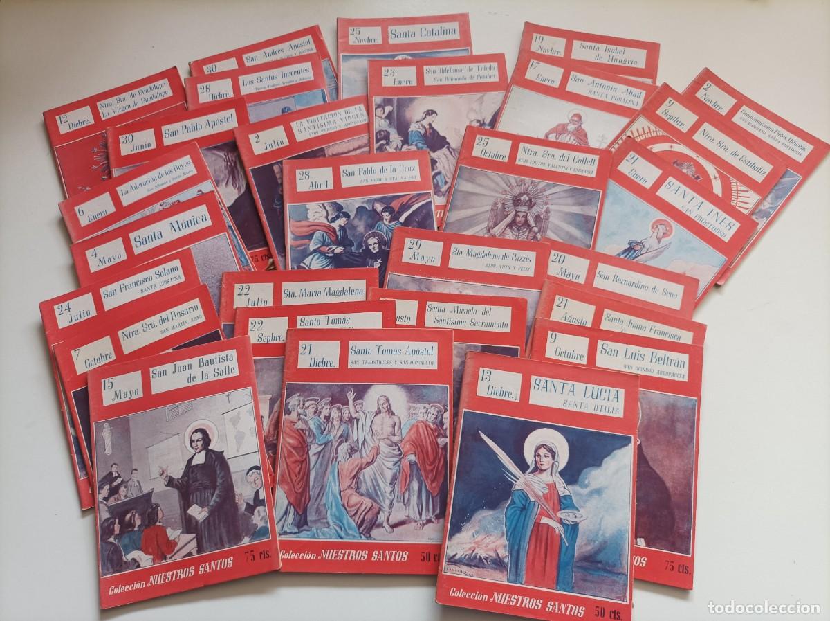 Libros de segunda mano: Colecci&oacute;n &rdquo;NUESTROS SANTOS&rdquo;. Editorial Vicente Ferrer. Barcelona. A&ntilde;os 40. Lote de 28 ejemplares.