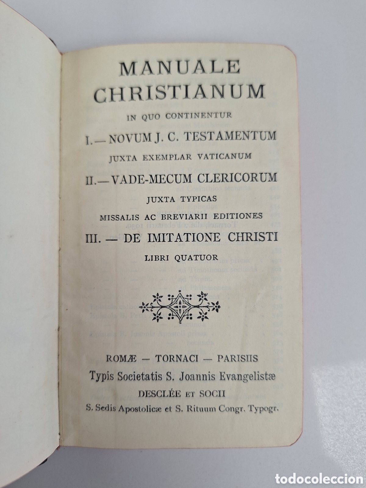 Libros de segunda mano: Manuale Christianum (latin), Desclee, 1939