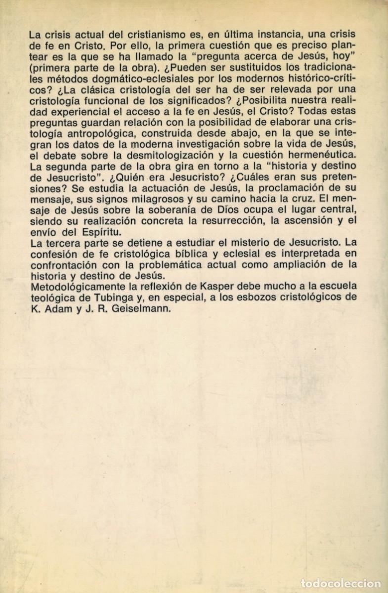 Libros de segunda mano: Walter Kasper: Jes&uacute;s, el Cristo - Foto 2