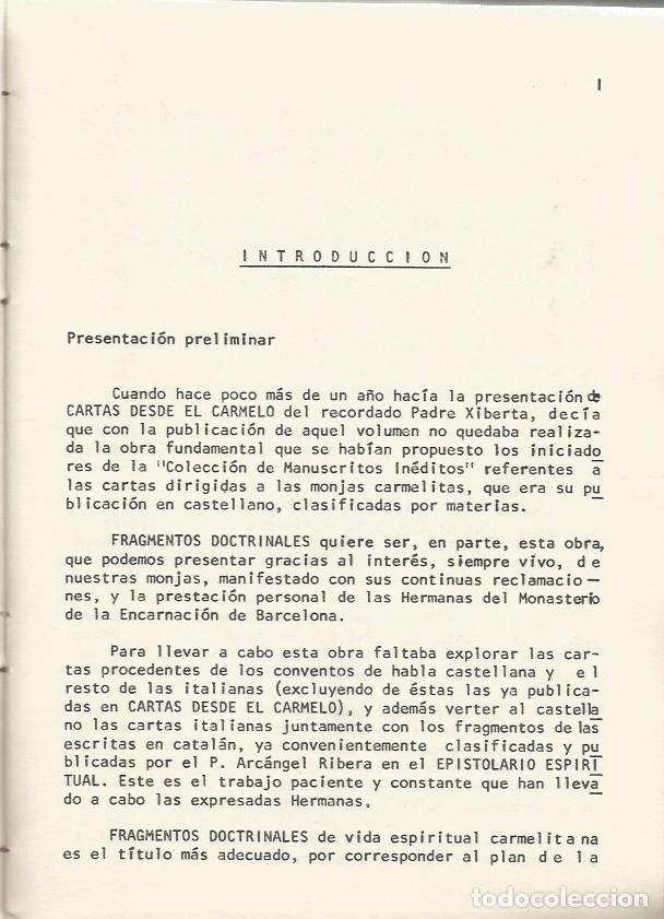 Libros de segunda mano: FRAGMENTOS DOCTRINALES - P. BARTOLOM&Eacute; M&ordf; XIBERTA, O. CARM. - Foto 6