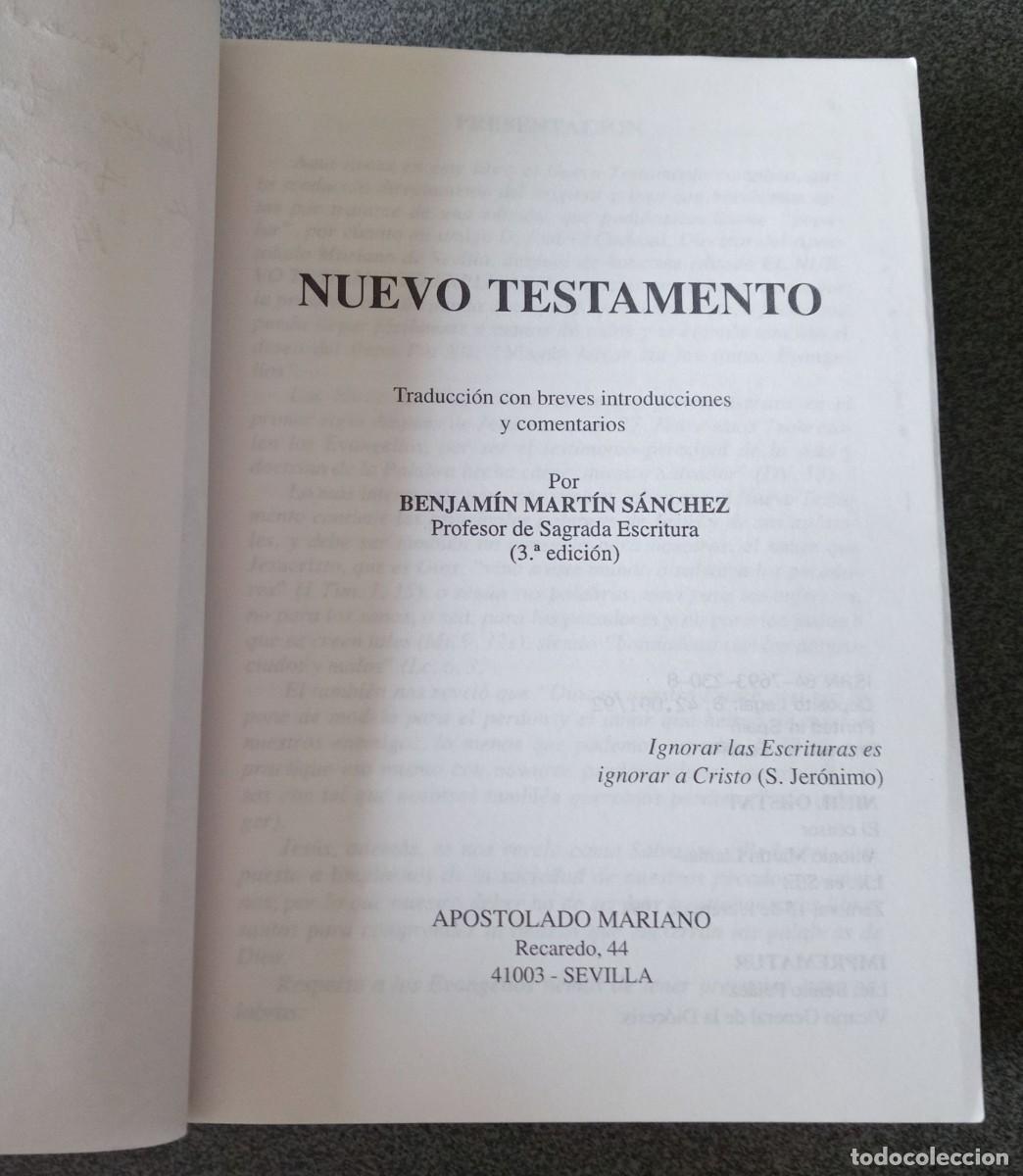 Libros de segunda mano: Nuevo Testamento Dr.B.Mart&iacute;n S&aacute;nchez - Foto 3