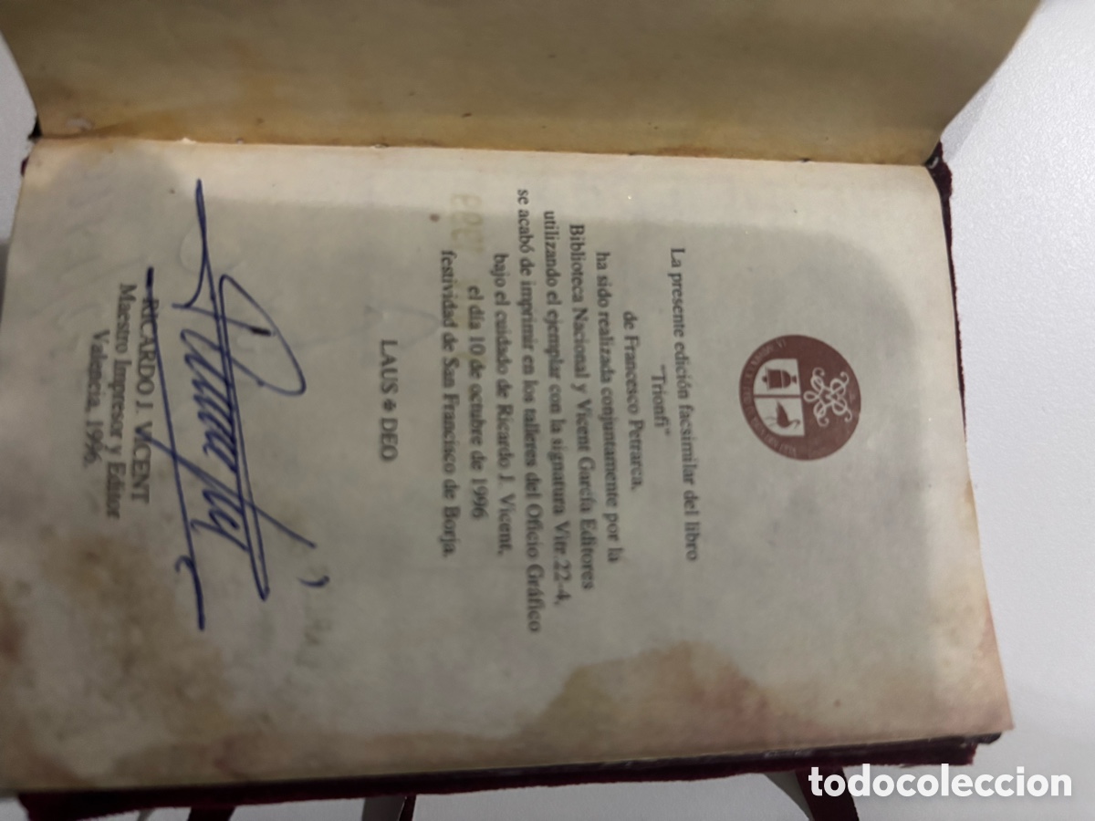 Libros de segunda mano: Petranca: Trionfi Facs&iacute;mil - Foto 3