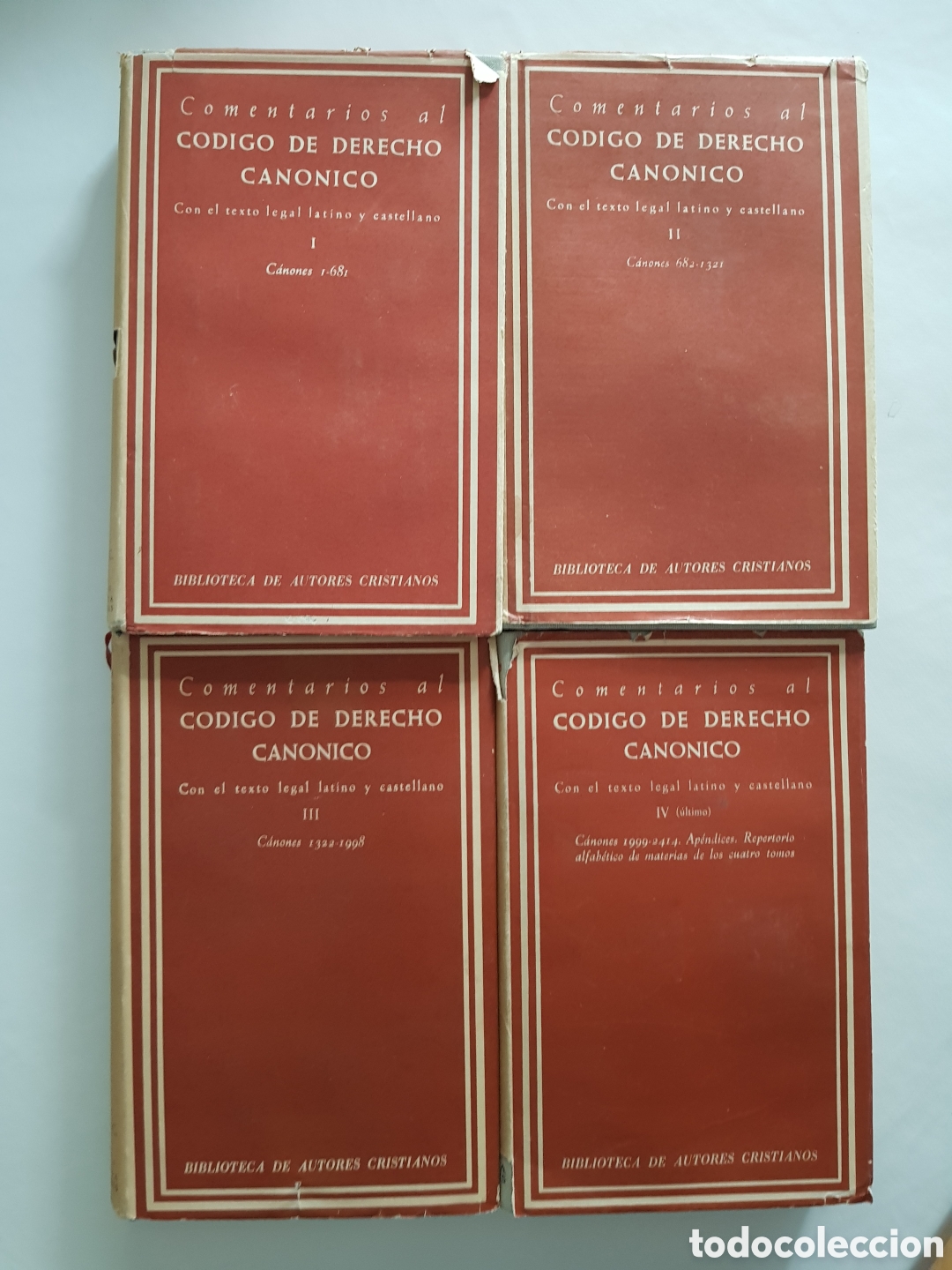 Libros de segunda mano: Comentarios al codigo de derecho canonico I, II, III, IV (4 Tomos)