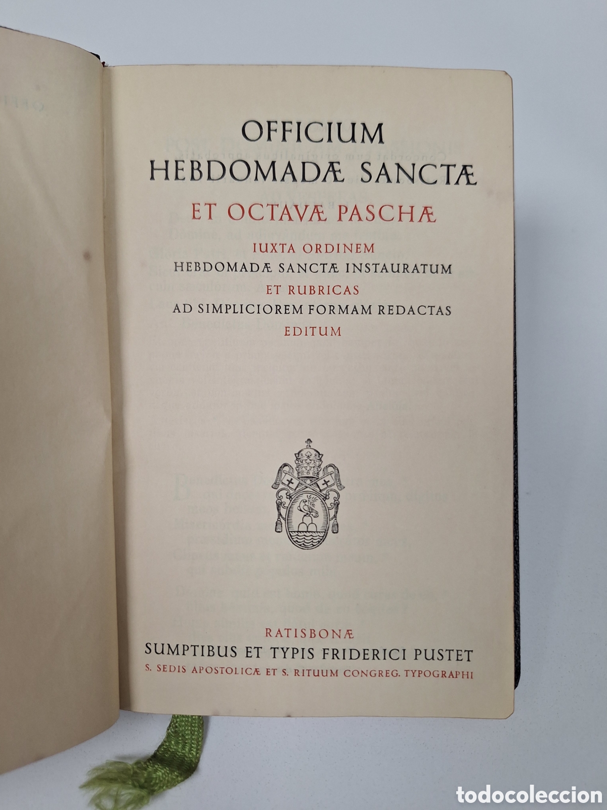 Libros de segunda mano: Officium Hebdomadae Sanctae et Octavae Paschae, Pustet, 1957
