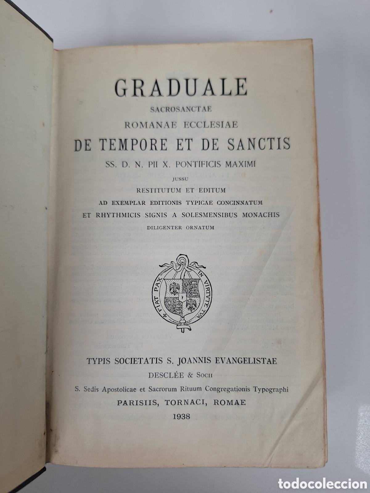 Libros de segunda mano: Graduale Romanum Sacrosanctae Romanae Ecclesiae, Desclee, 1938