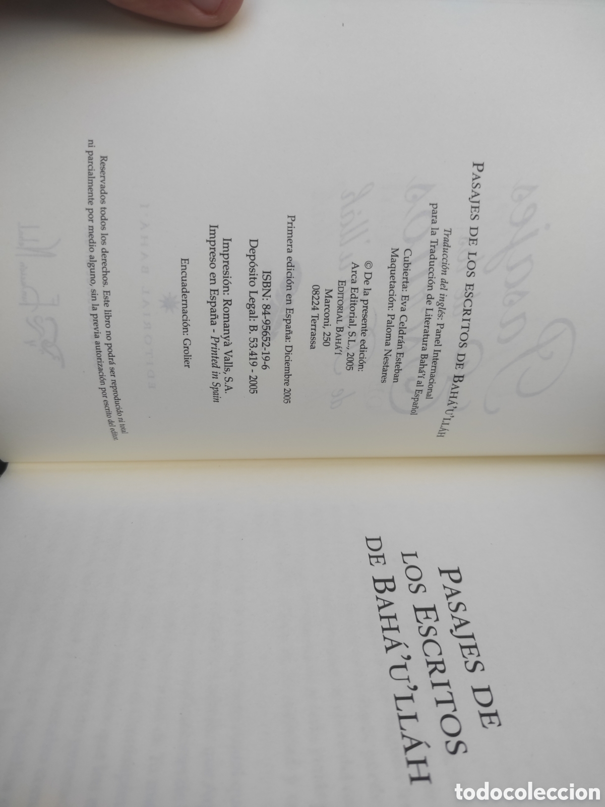 Libros de segunda mano: PASAJES DE LOS ESCRITOS DE BAHA&acute;U&acute;LLAH. 2005 - Foto 3