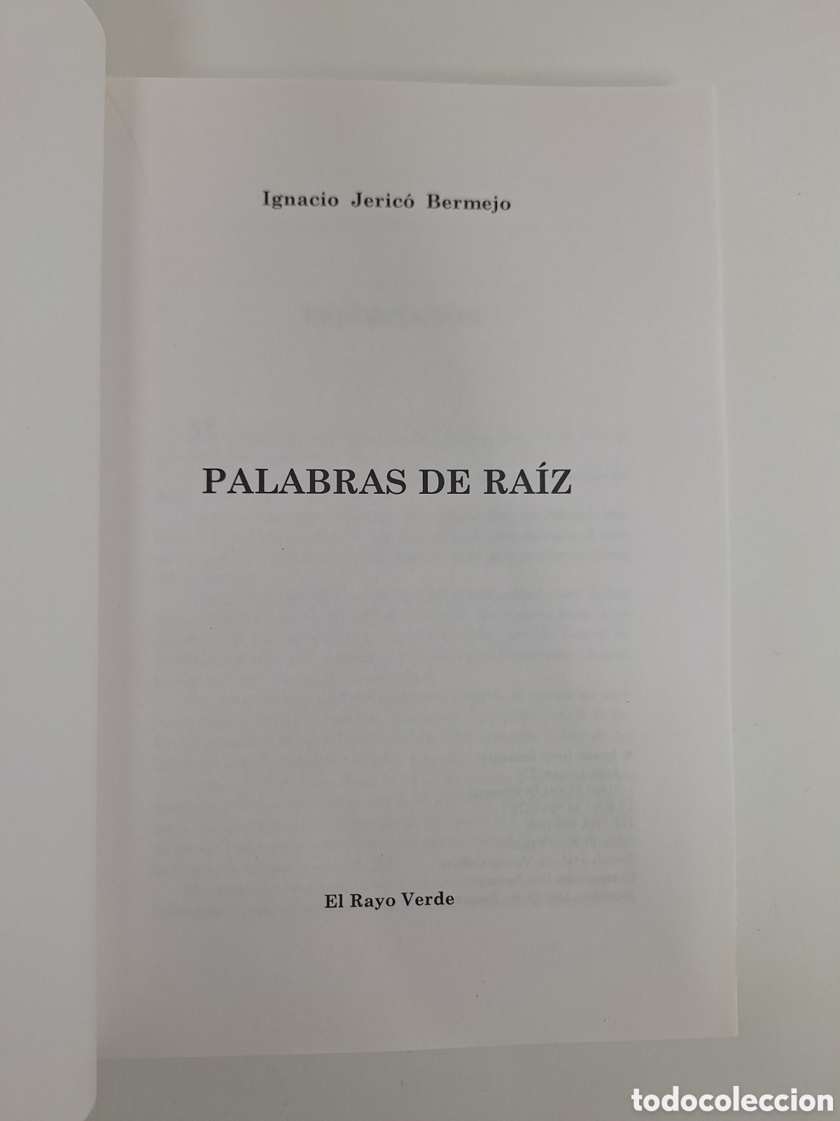 Libros de segunda mano: IGNACIO JERICO, Palabras de raiz - Foto 5