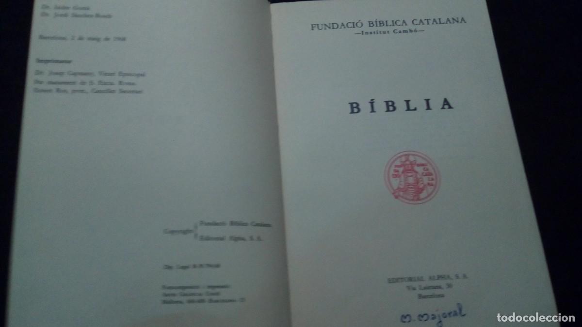 Gebrauchte B&uuml;cher: BIBLIA (FUNDACI&Oacute; B&Iacute;BLICA CATALANA) EDIT. ALPHA-1968 (EN CATAL&Aacute;N)