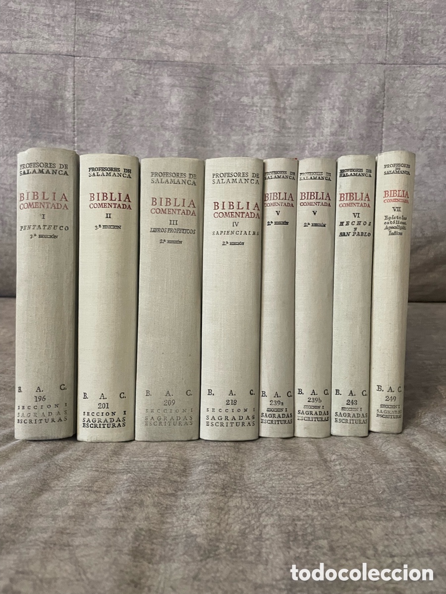 Livres d'occasion: Coleccion Completa Biblia Comentada Profesores Salamanca BAC 8 Tomos Vintage