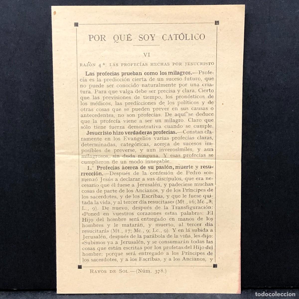 Libri di seconda mano: POR QU&Eacute; SOY CAT&Oacute;LICO - EL MENSAJERO DEL CORAZ&Oacute;N DE JES&Uacute;S - 1937 - D&Iacute;PTICO / 855