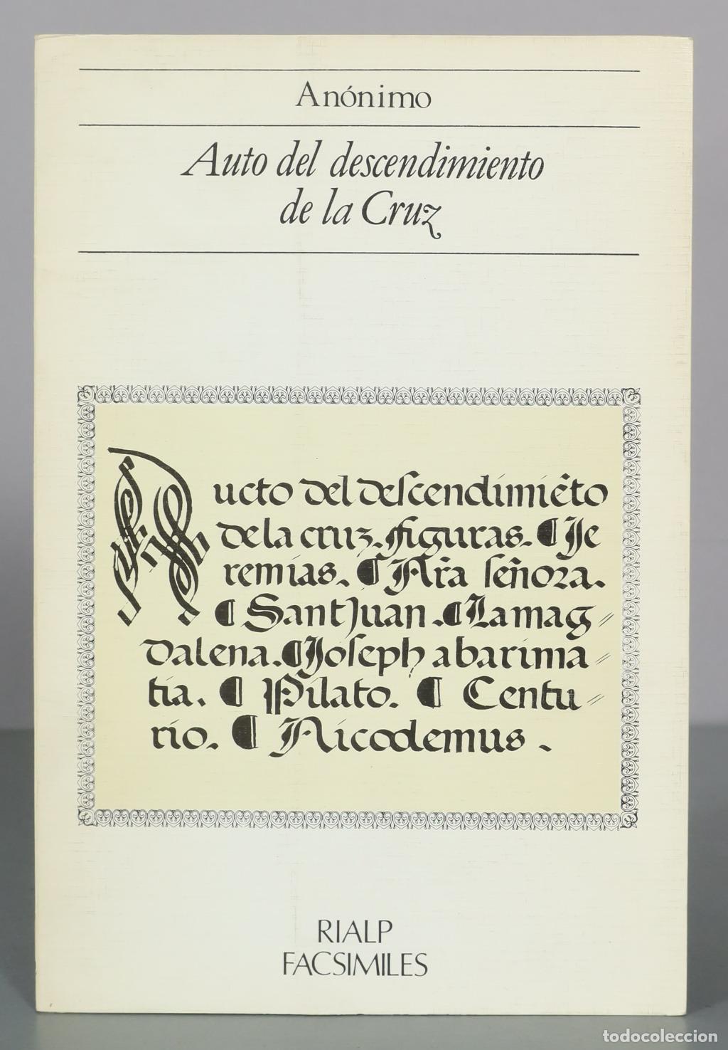 Libri di seconda mano: Auto del descendimiento de la Cruz - An&oacute;nimo - Rialp
