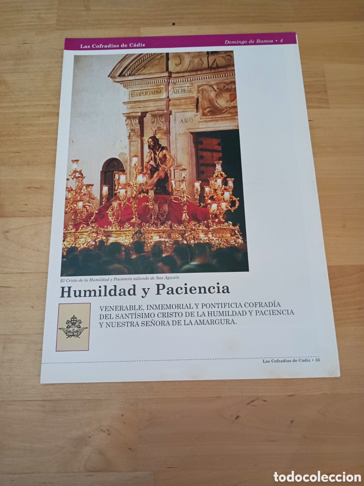 Libros de segunda mano: LAS COFRAD&Iacute;AS DE C&Aacute;DIZ - FASC&Iacute;CULO 4 HUMILDAD Y PACIENCIA - 1999