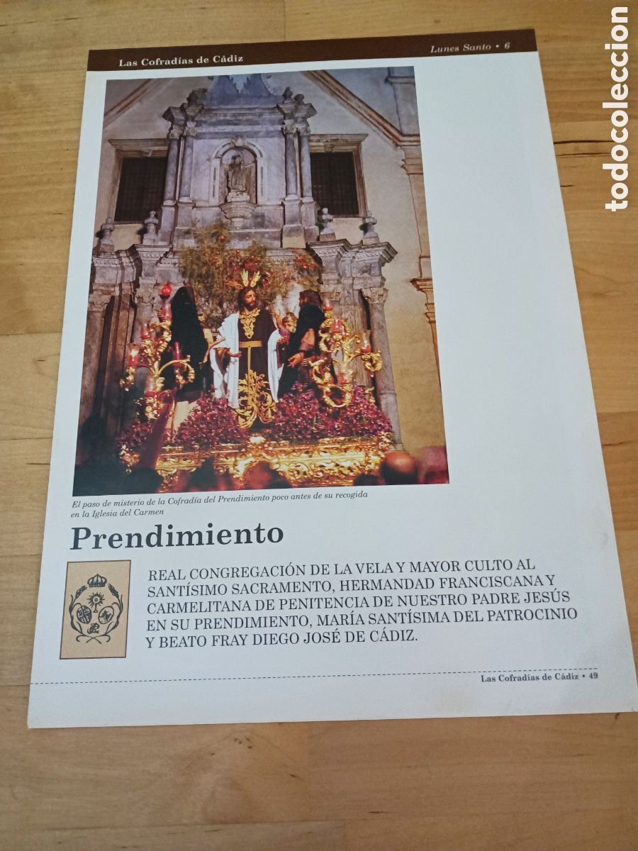 Libros de segunda mano: LAS COFRAD&Iacute;AS DE C&Aacute;DIZ - FASC&Iacute;CULO 6 PRENDIMIENTO - 1999