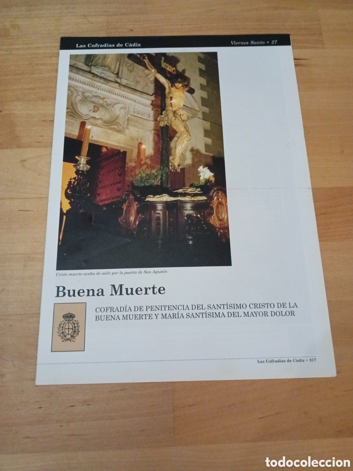 Libri di seconda mano: LAS COFRAD&Iacute;AS DE C&Aacute;DIZ - FASC&Iacute;CULO 27 BUENA MUERTE - 1999