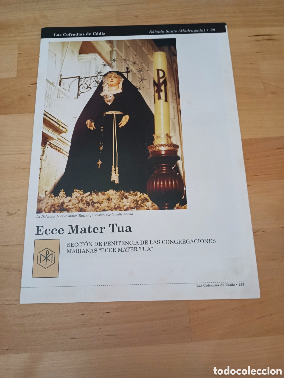 Libri di seconda mano: LAS COFRAD&Iacute;AS DE C&Aacute;DIZ - FASC&Iacute;CULO 29 ECCE MATER TUA - 1999