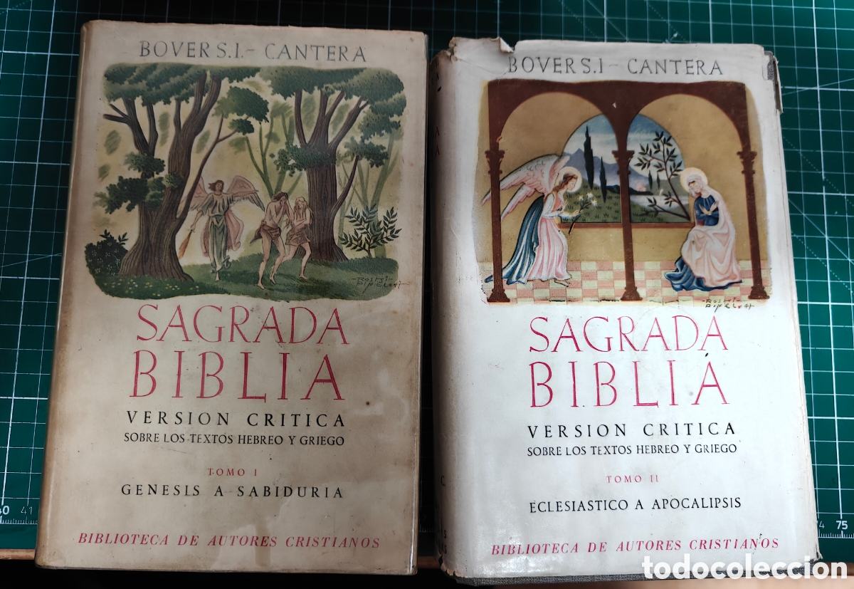 Libros de segunda mano: SAGRADA BIBLIA BOVER-CANTERA. 2 TOMOS (OBRA COMPLETA). 1&ordf; EDICI&Oacute;N 1947. B.A.C. CON SOBRECUBIERTAS IL