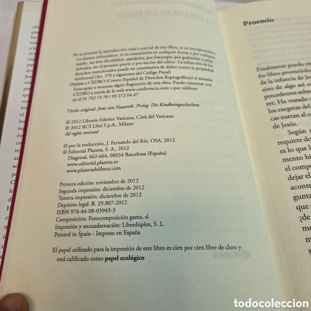 Libros de segunda mano: La infancia de Jes&uacute;s. Benedicto XVI - Foto 3