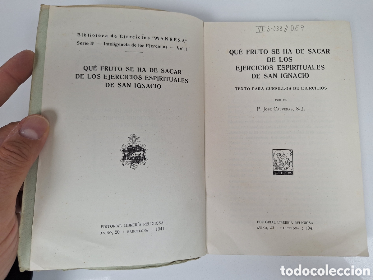 Libros de segunda mano: P. JOSE CALVERAS, Qu&eacute; fruto Ejercicios Espirituale - Foto 5