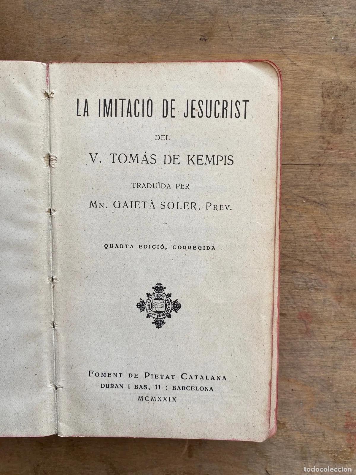 Libros de segunda mano: LA IMITACIo DE JESUCRISTDE JESUCRIST