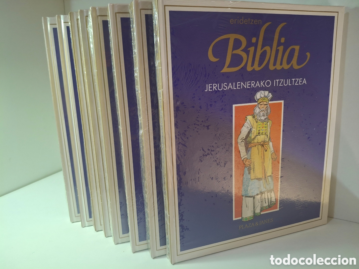 Libros de segunda mano: ERIDETZEN BIBLIA, ITUN BERRIA-ITUN ZAHARRA, 8 TOMOS, PLAZA & JANES, 1985