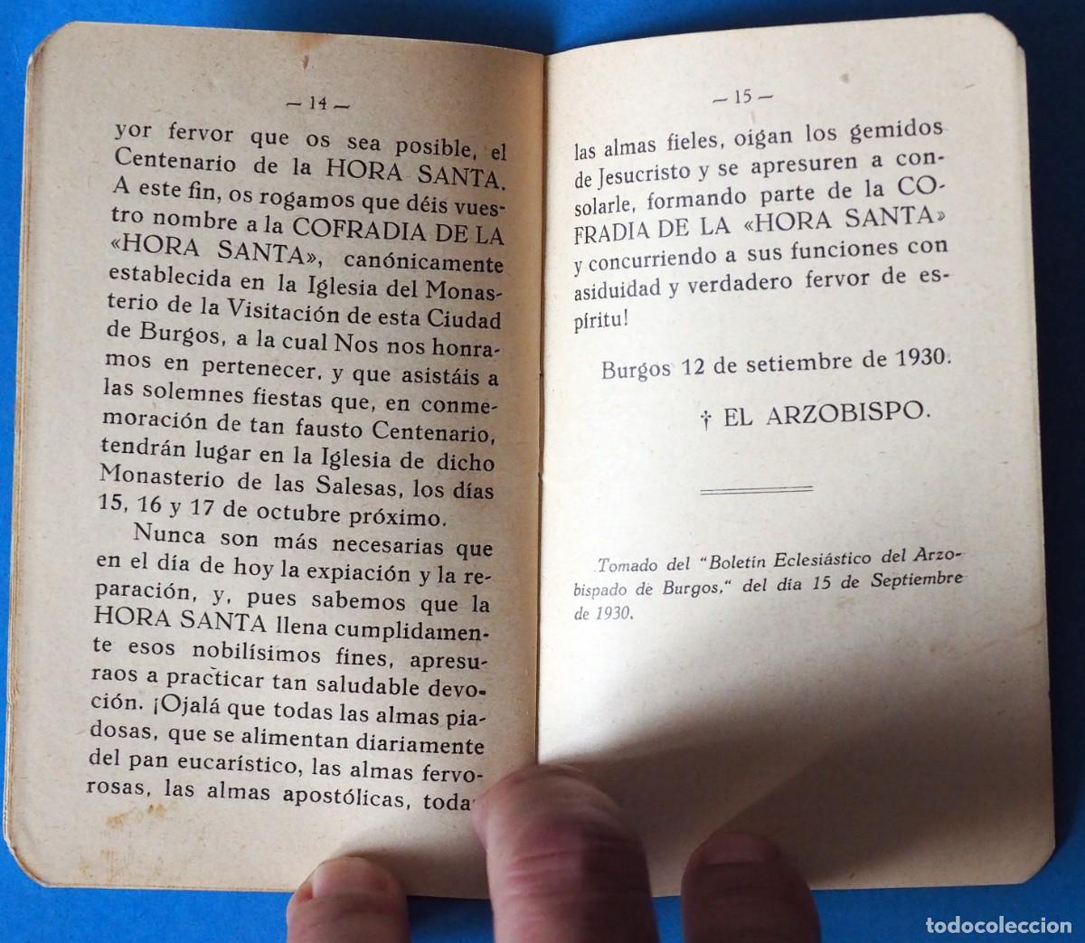 Libros de segunda mano: LIBRITO: CIRCULAR SOBRE EL CENTENARIO DE LA HORA SANTA - Foto 3