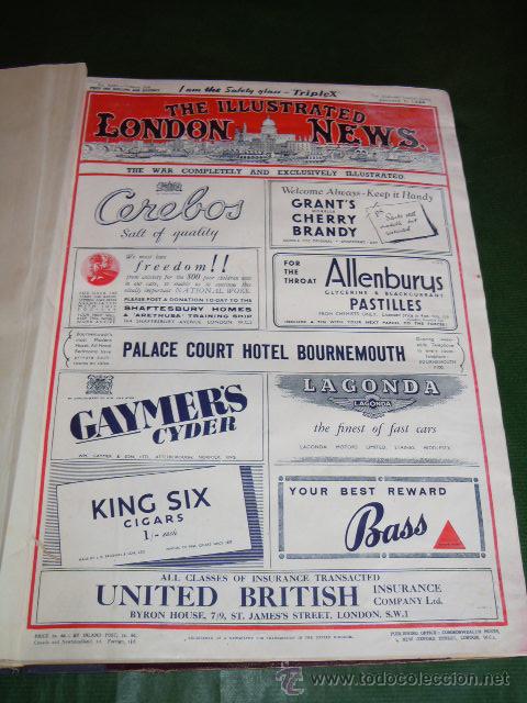 Libri di seconda mano: TOMO CONTENIENDO 16 NUMEROS DEL SEMANARIO THE ILLUSTRATED LONDON NEWS 1944