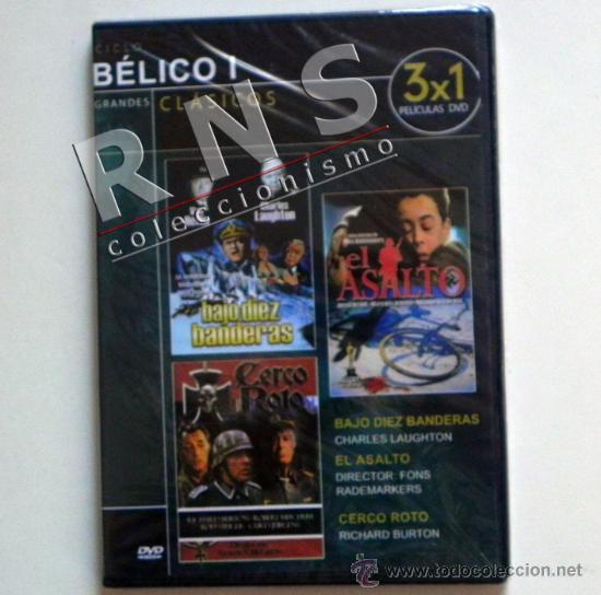 Libros de segunda mano: DVD PEL&Iacute;CULAS B&Eacute;LICAS ASALTO CERCO ROTO - BAJO DIEZ BANDERAS B&Eacute;LICA CINE GUERRA MUNDIAL -NO ES LIBRO