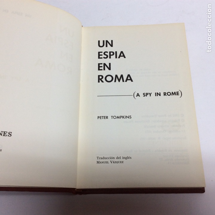 Libros de segunda mano: UN ESPIA EN ROMA / PETER TOMPKINS - Foto 2