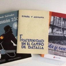 Libros de segunda mano: TRES TÍTULOS DEDICADOS A LA DIVISIÓN AZUL.. Lote 225233100