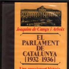 Libros de segunda mano: EL PARLAMENT DE CATALUNYA (1932-1936) - JOAQUIM DE CAMPS EDICIONS 62 1 ª EDICIÓ 1976 , JORDI FORNAS