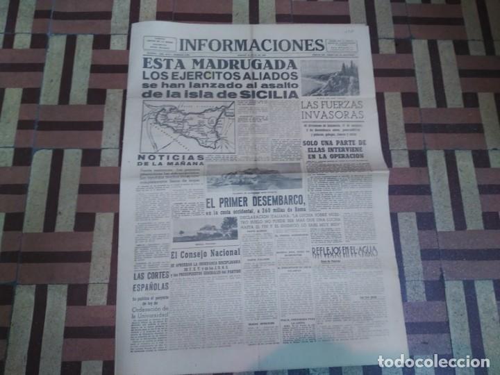 Libri di seconda mano: INFORMACIONES . 10 de Julio de 1943. SEGUNDA GUERRA MUNDIAL