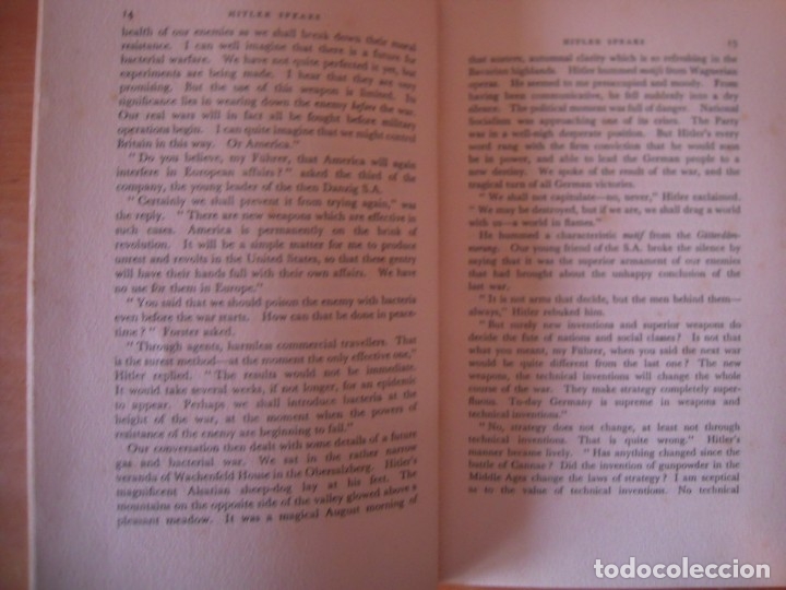 Libros de segunda mano: HITLER SPEAKS - Hermann Rauschning - Foto 6