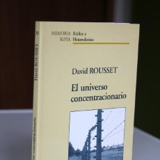 Livres d'occasion: DAVID ROUSSET - EL UNIVERSO CONCENTRACIONARIO - ANTHROPOS. Lote 250160520