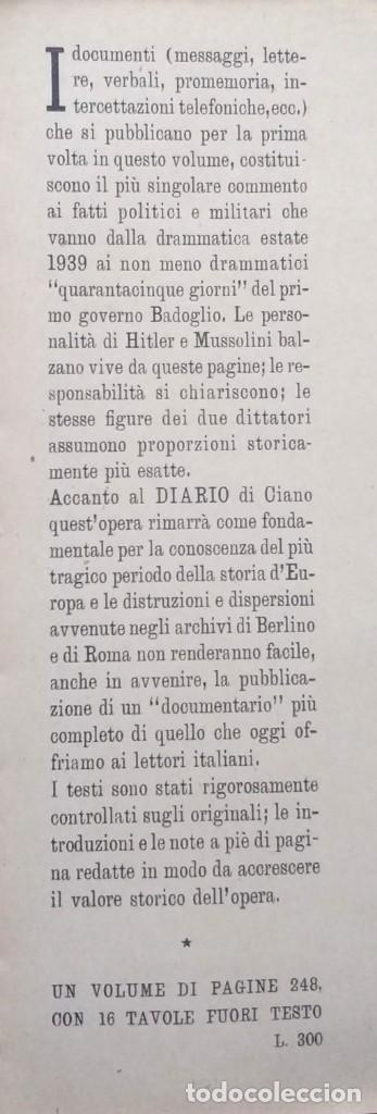 Libros de segunda mano: HITLER E MUSSOLINI - LETTERE E DOCUMENTI - RAREZA - PRIMERA EDICION 1946 - Foto 5