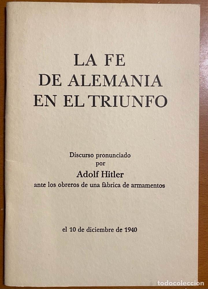 Libros de segunda mano: La fe de Alemania en el triunfo. - Foto 1
