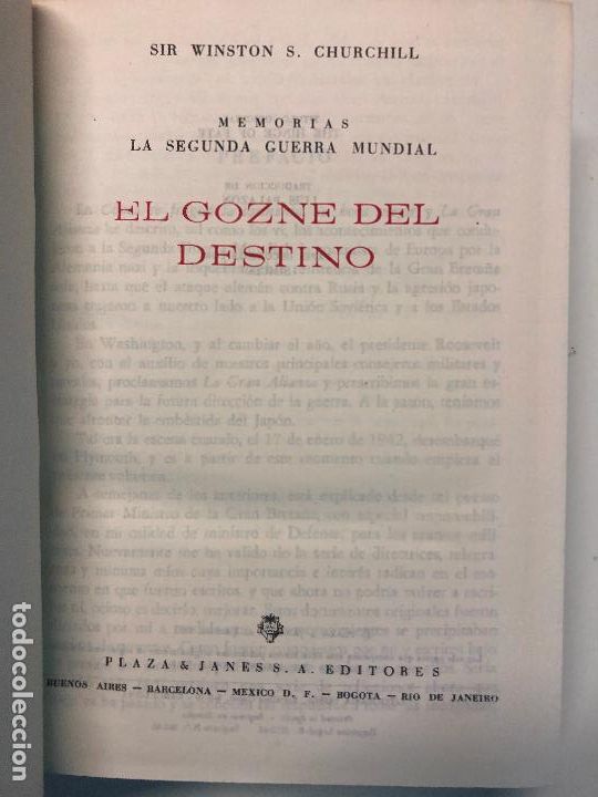 Second hand books: Winston Churchuill: Memorias: El gozne del destino