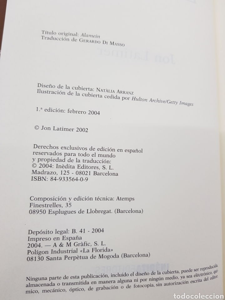 Libros de segunda mano: El Alamein ,Jon Latimer , 2004 - Foto 2