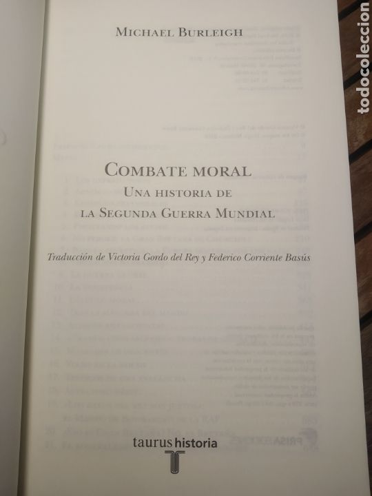 Libros de segunda mano: Combate moral Michael burleigh primera edici&oacute;n 2011 Taurus - Foto 4