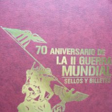 Libros de segunda mano: 70 ANIVERSARIO II GUERRA MUNDIAL - ÁLBUM DE BELLOS SELLOS Y BILLETES FACSÍMIL. Lote 358466435