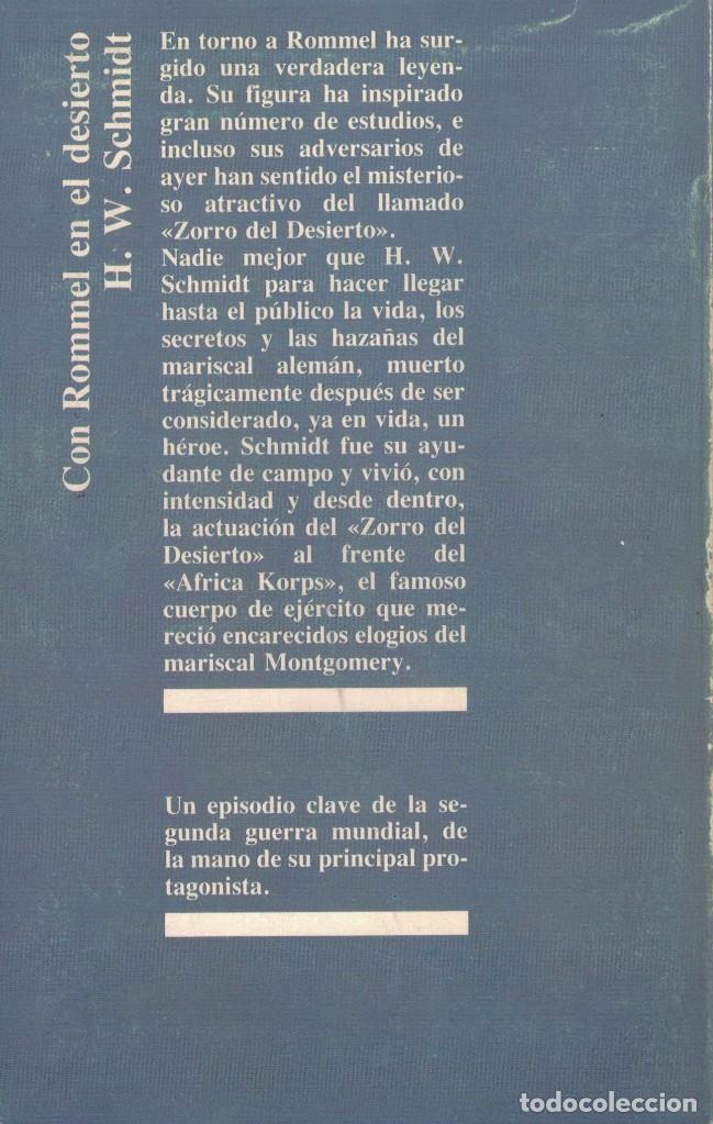 Libros de segunda mano: H.W. Schmidt, Con Rommel en el desierto - Foto 2