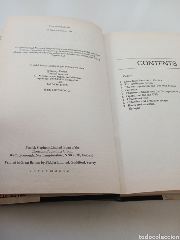 Libros de segunda mano: Corsican Command, Patrick Whinney, 1989 ingl&eacute;s - Foto 3