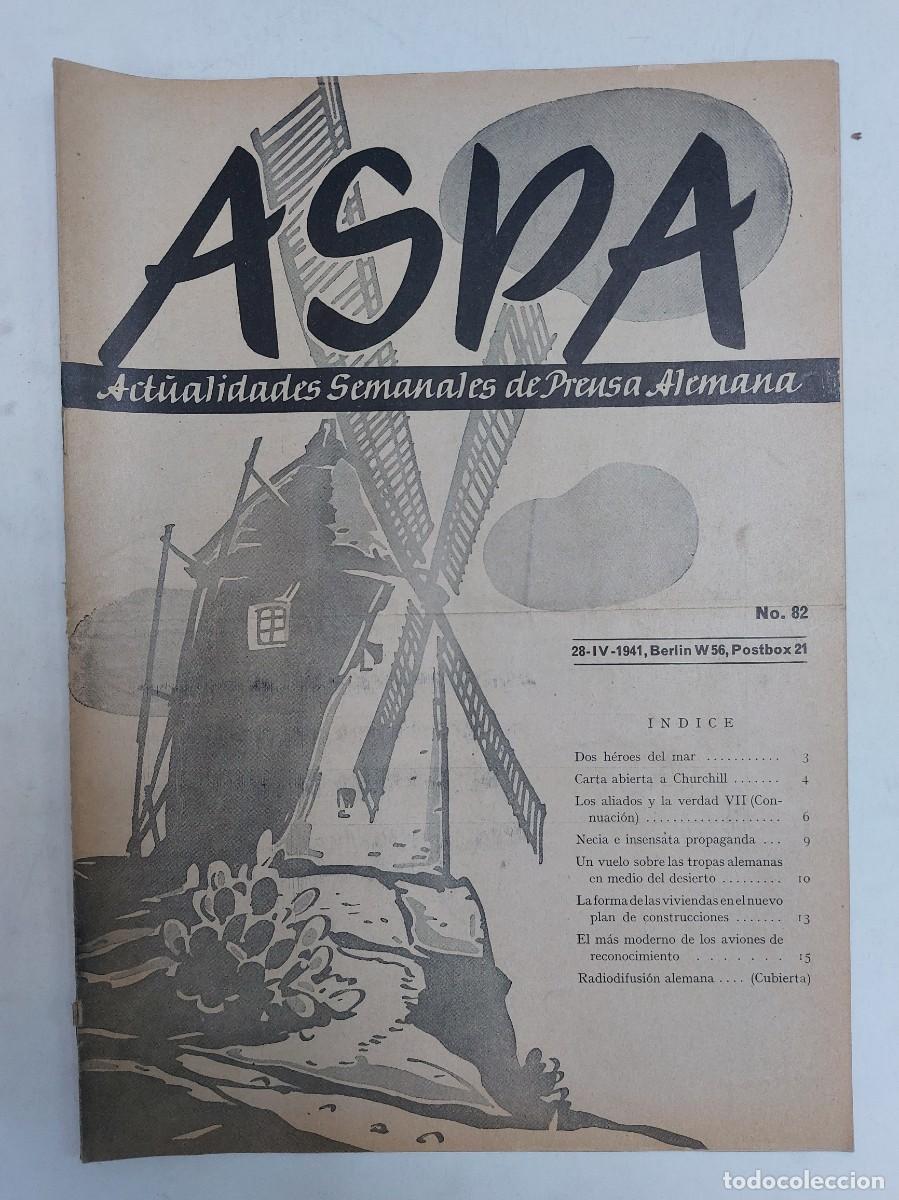 Libros de segunda mano: Revista ASPA. N&uacute;mero 82 de 1941 - Foto 1
